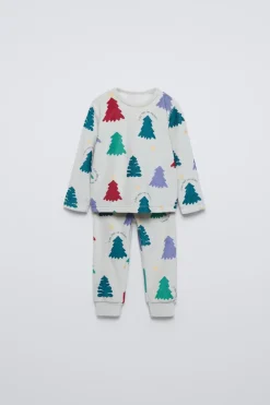 Niños ZARA 1½ - 6 Años·Pijamas|1½ - 6 Años·Pijamas<2-6 AÑOS/ PIJAMA VELOUR ÁRBOLES