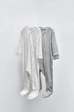 Niños ZARA 1½ - 6 Años·Pijamas|1½ - 6 Años·Pijamas<0-18 MESES/ PACK DOS PIJAMAS ENTEROS RIB ESTAMPADOS