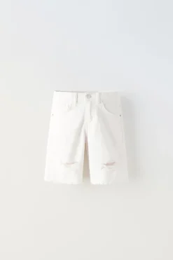 Niños ZARA 6 - 14 Años·Jeans<BERMUDA DENIM ROTOS