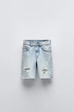 Niños ZARA 6 - 14 Años·Jeans<BERMUDA DENIM ROTOS