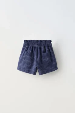 Niños ZARA 6 - 14 Años·Faldas / Bermudas|6 - 14 Años·Total Look<BERMUDA RAYAS CON LINO