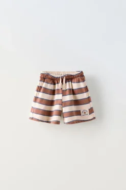 Niños ZARA 1½ - 6 Años·Faldas / Bermudas|1½ - 6 Años·Pantalones / Leggings<BERMUDA RAYAS ETIQUETA