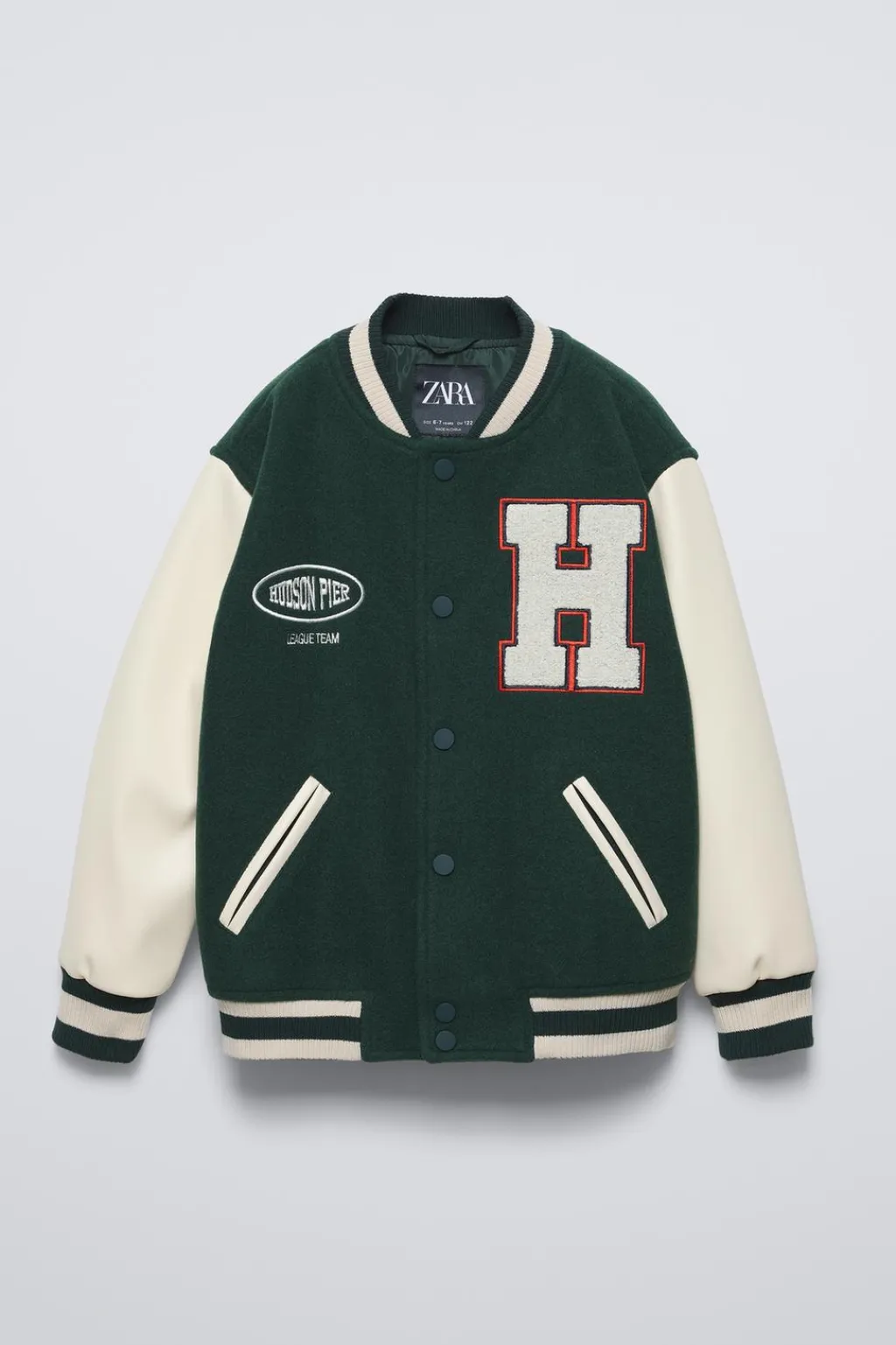 Niños ZARA 6 - 14 Años·Abrigos<BOMBER COMBINADA PIEL VARSITY
