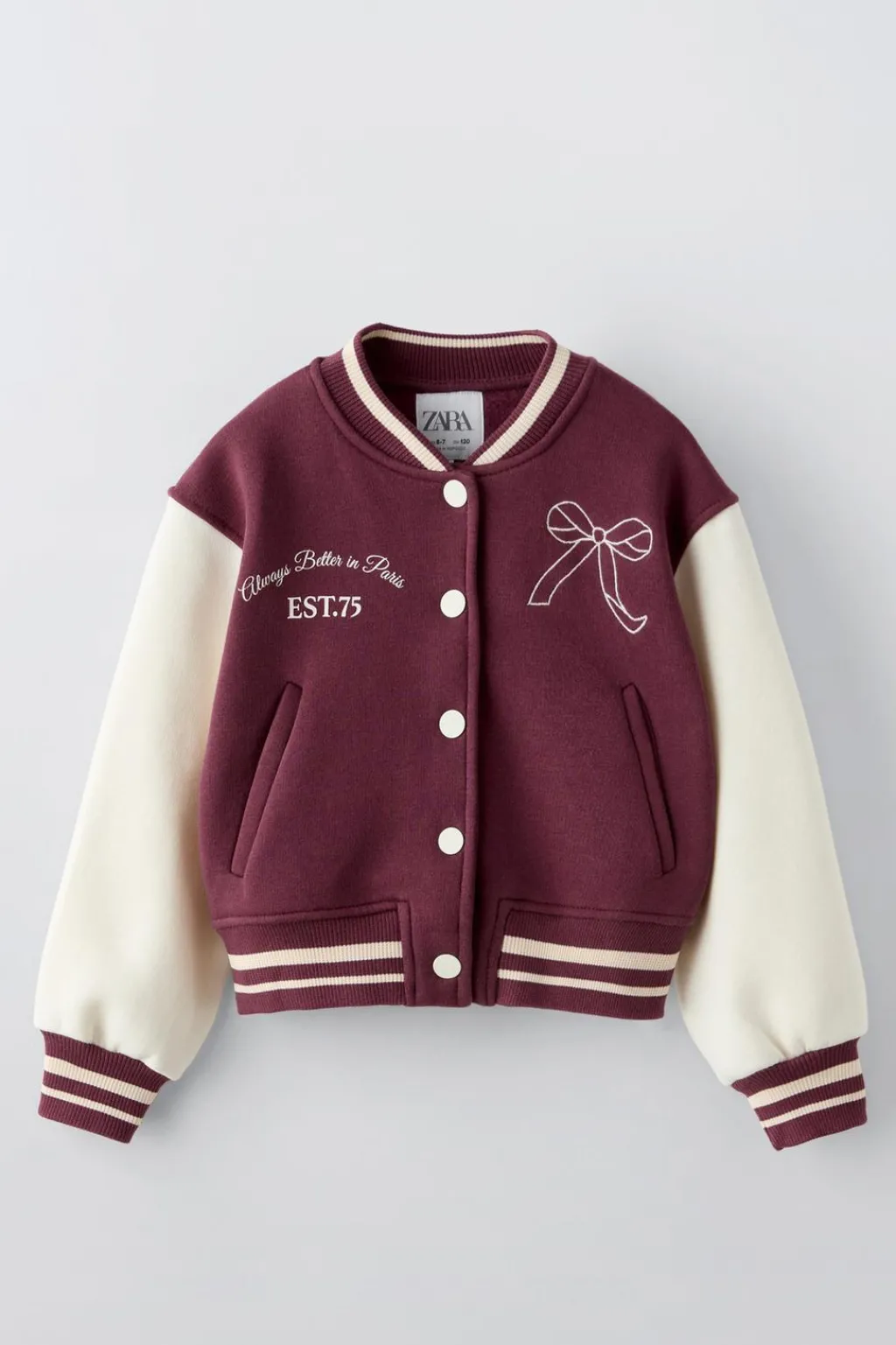Niños ZARA 6 - 14 Años·Abrigos|6 - 14 Años·Sudaderas<BOMBER LAZO BORDADO