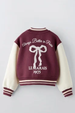 Niños ZARA 6 - 14 Años·Abrigos|6 - 14 Años·Sudaderas<BOMBER LAZO BORDADO