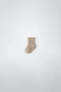 Niños ZARA 0 - 6 Meses·Punto|0 - 6 Meses·Ropa Interior / Pijamas<CALCETÍN CON LANA Y CASHMERE