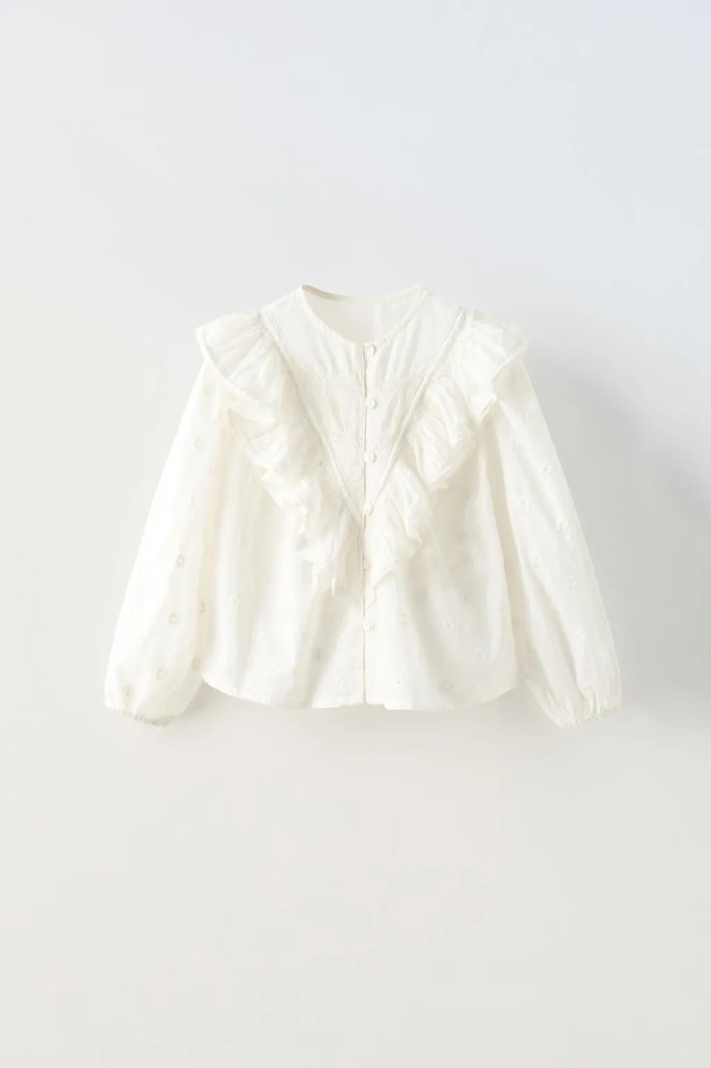 Niños ZARA 1½ - 6 Años·Camisas<CAMISA BORDADA VOLANTE