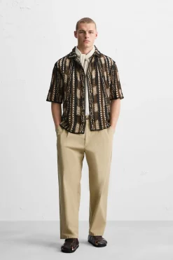 Sale CAMISA CROCHET GEOMÉTRICO Hombre Camisas