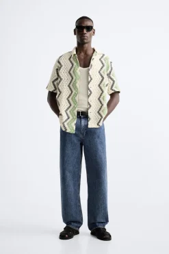 Best CAMISA CROCHET GEOMÉTRICO Hombre Camisas