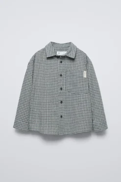 Niños ZARA 6 - 14 Años·Camisas / Sobrecamisas<CAMISA CUADROS BOLSILLO