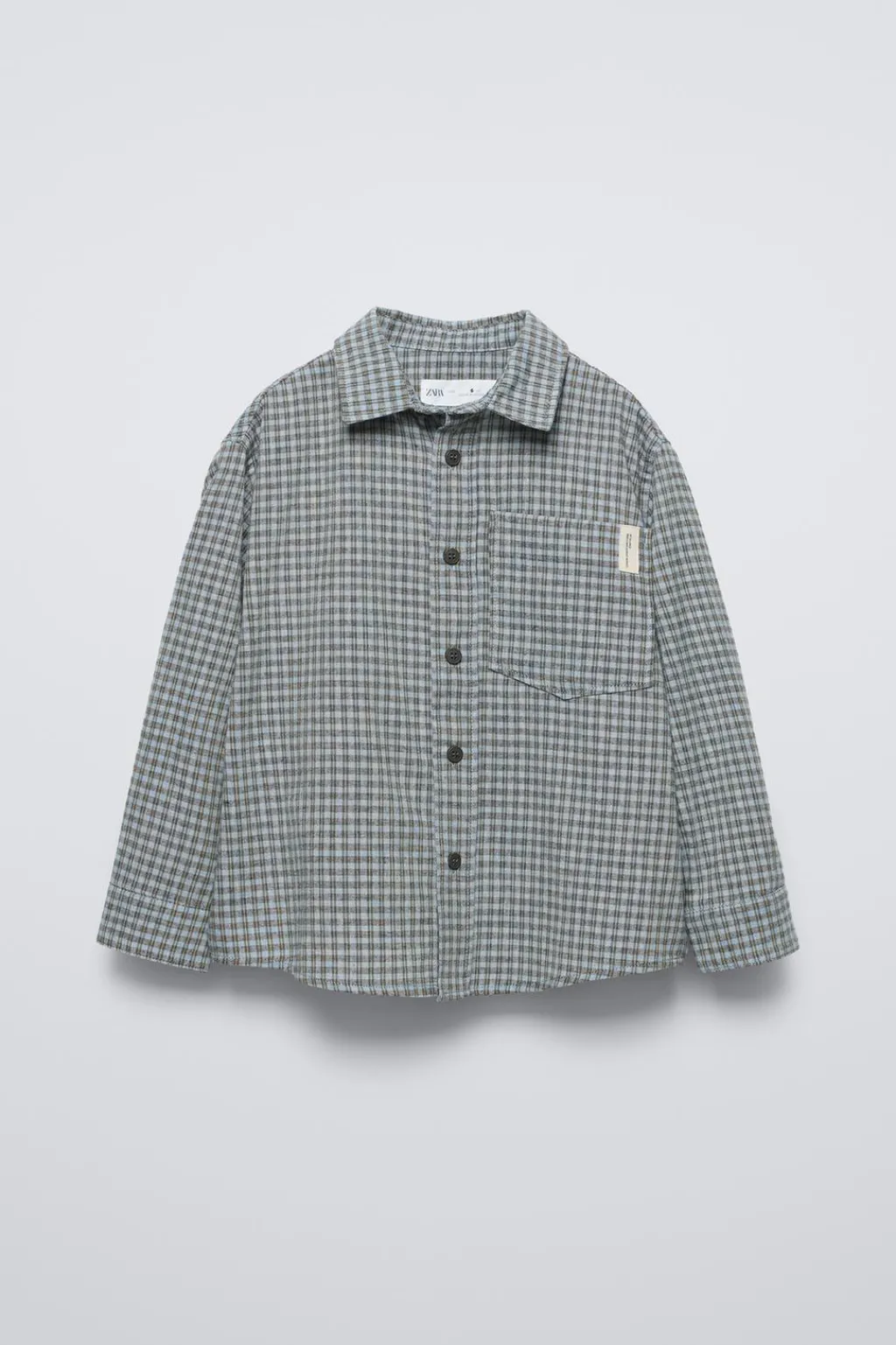 Niños ZARA 6 - 14 Años·Camisas / Sobrecamisas<CAMISA CUADROS BOLSILLO