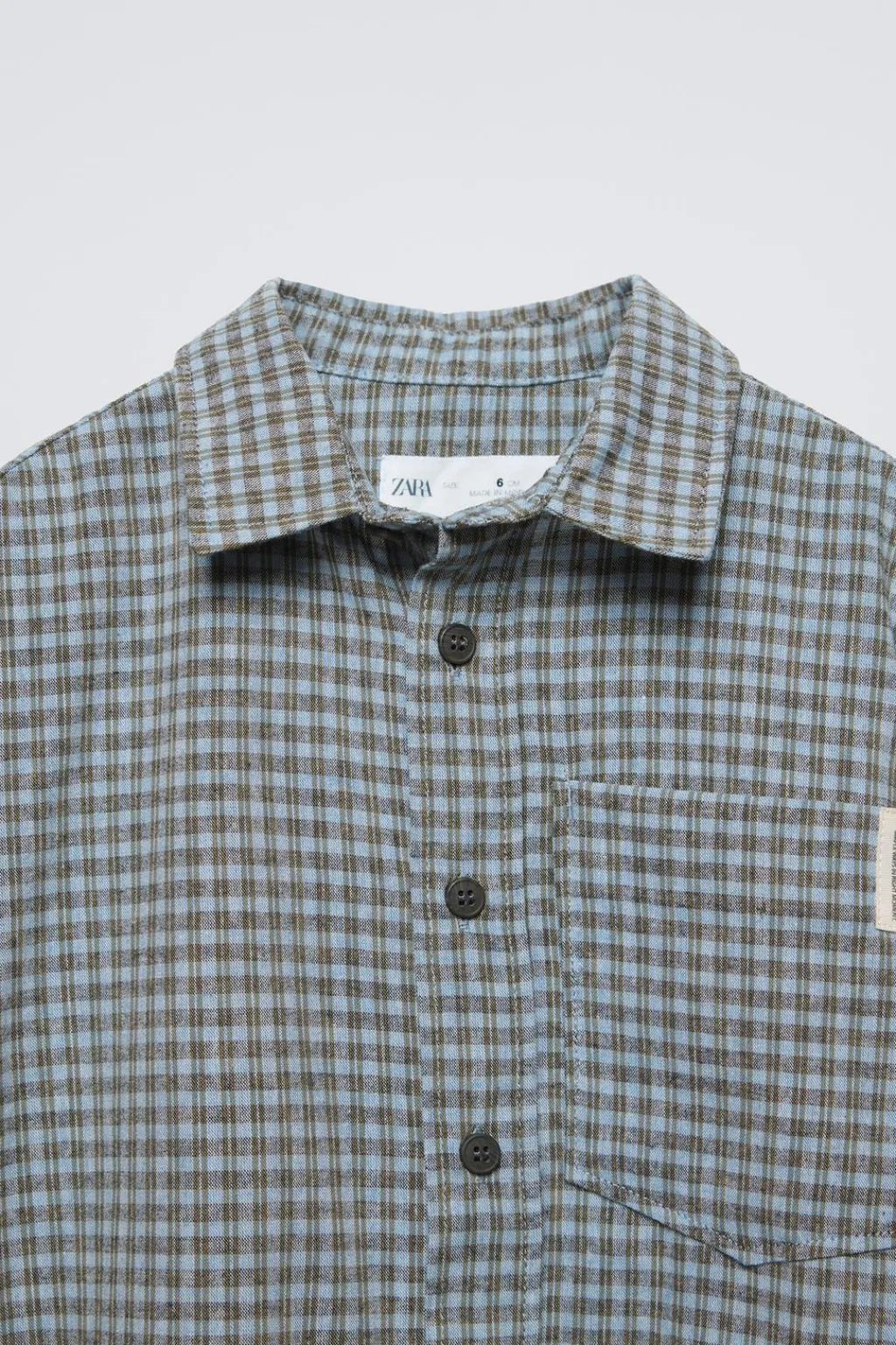 Niños ZARA 6 - 14 Años·Camisas / Sobrecamisas<CAMISA CUADROS BOLSILLO
