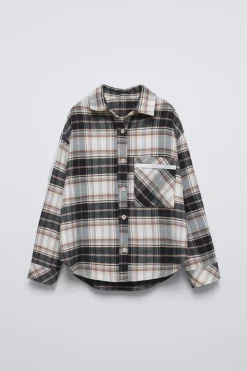 Niños ZARA 6 - 14 Años·Blusas / Camisas<CAMISA CUADROS BOLSILLO