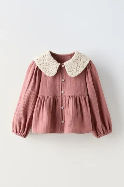 Niños ZARA 1½ - 6 Años·Camisas<CAMISA CUELLO CROCHET