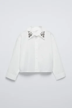 Niños ZARA 6 - 14 Años·Blusas / Camisas<CAMISA CUELLO JOYAS