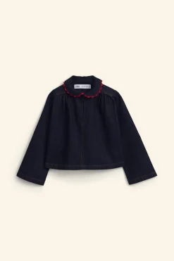 Niños ZARA 6 - 14 Años·Blusas / Camisas<CAMISA DENIM CUELLO ONDAS LIMITED EDITION
