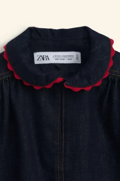 Niños ZARA 6 - 14 Años·Blusas / Camisas<CAMISA DENIM CUELLO ONDAS LIMITED EDITION