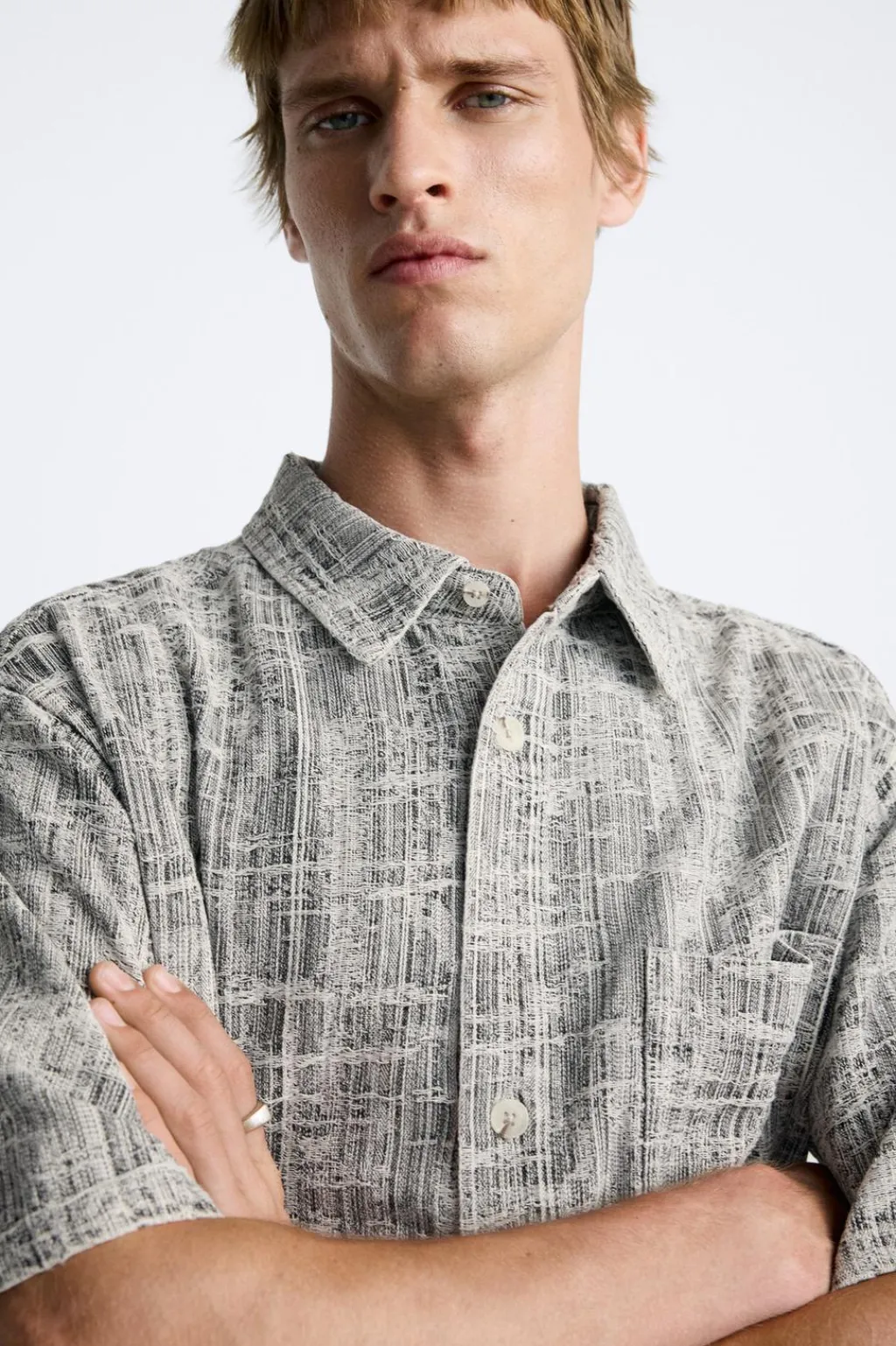 Best CAMISA DENIM JACQUARD Hombre Camisas