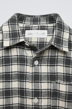 Niños ZARA 6 - 14 Años·Camisas / Sobrecamisas<CAMISA FRANELA CUADROS