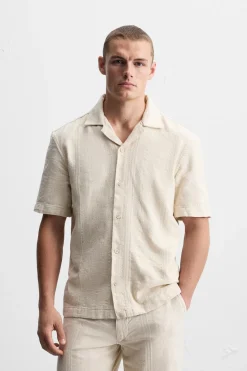 Sale CAMISA JACQUARD RAYAS Hombre Camisas
