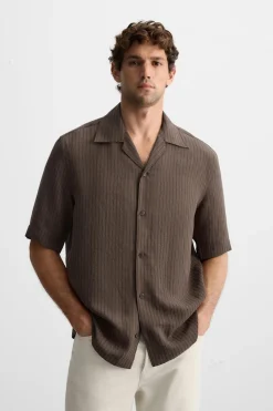 Sale CAMISA JACQUARD RAYAS Hombre Camisas