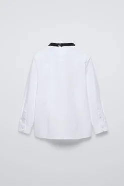 Niños ZARA 6 - 14 Años·Camisas / Sobrecamisas|6 - 14 Años·Trajes<CAMISA PAJARITA SATINADA EXTRAÍBLE