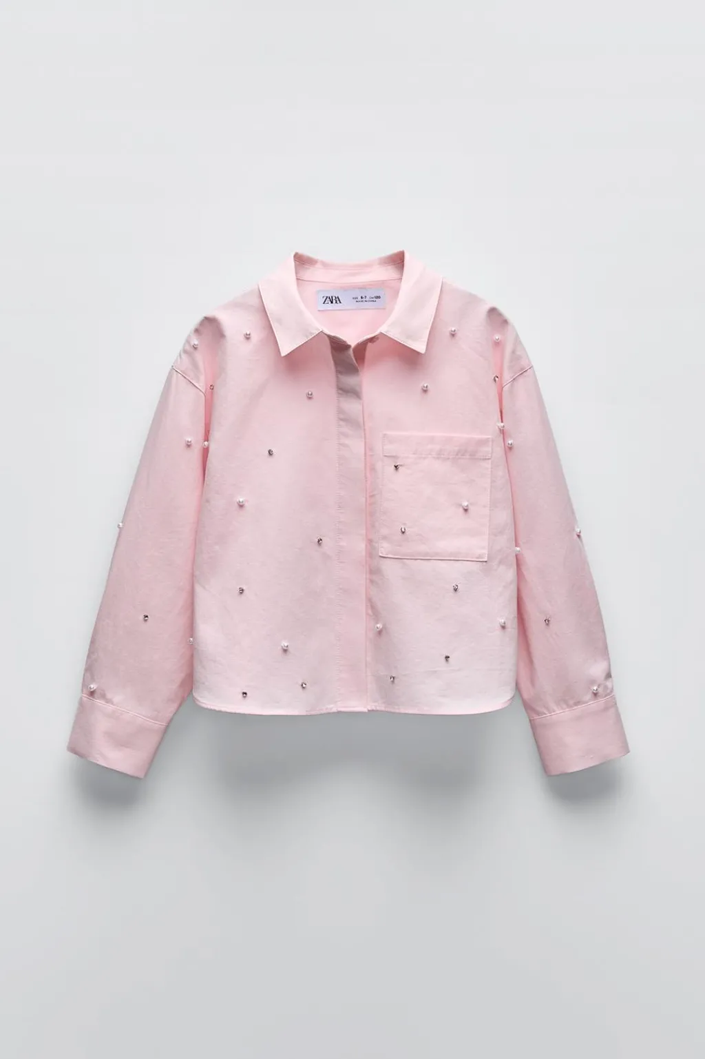 Niños ZARA 6 - 14 Años·Blusas / Camisas<CAMISA PERLAS BRILLANTES