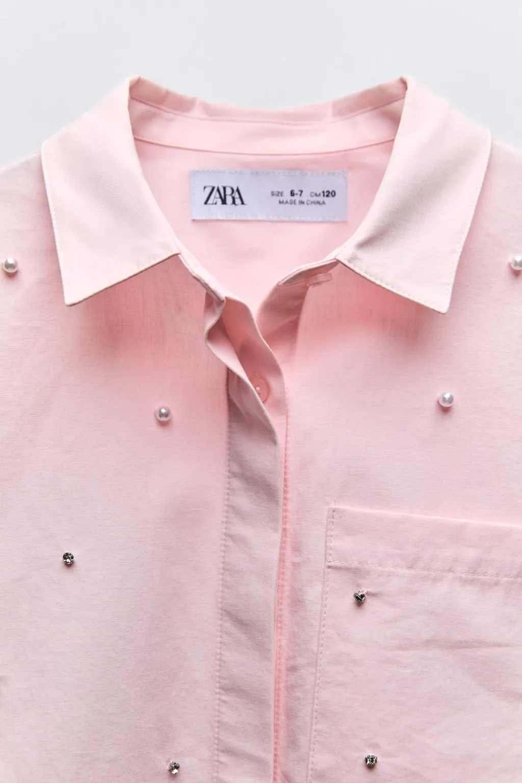 Niños ZARA 6 - 14 Años·Blusas / Camisas<CAMISA PERLAS BRILLANTES