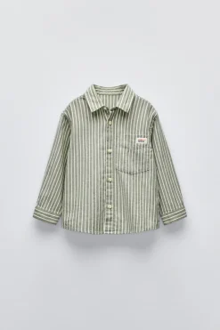 Niños ZARA 1½ - 6 Años·Camisas / Sobrecamisas<CAMISA RAYAS BOLSILLO