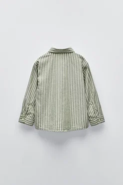 Niños ZARA 1½ - 6 Años·Camisas / Sobrecamisas<CAMISA RAYAS BOLSILLO