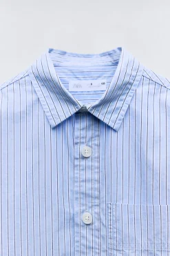 Niños ZARA 6 - 14 Años·Camisas / Sobrecamisas<CAMISA RAYAS BOLSILLOS