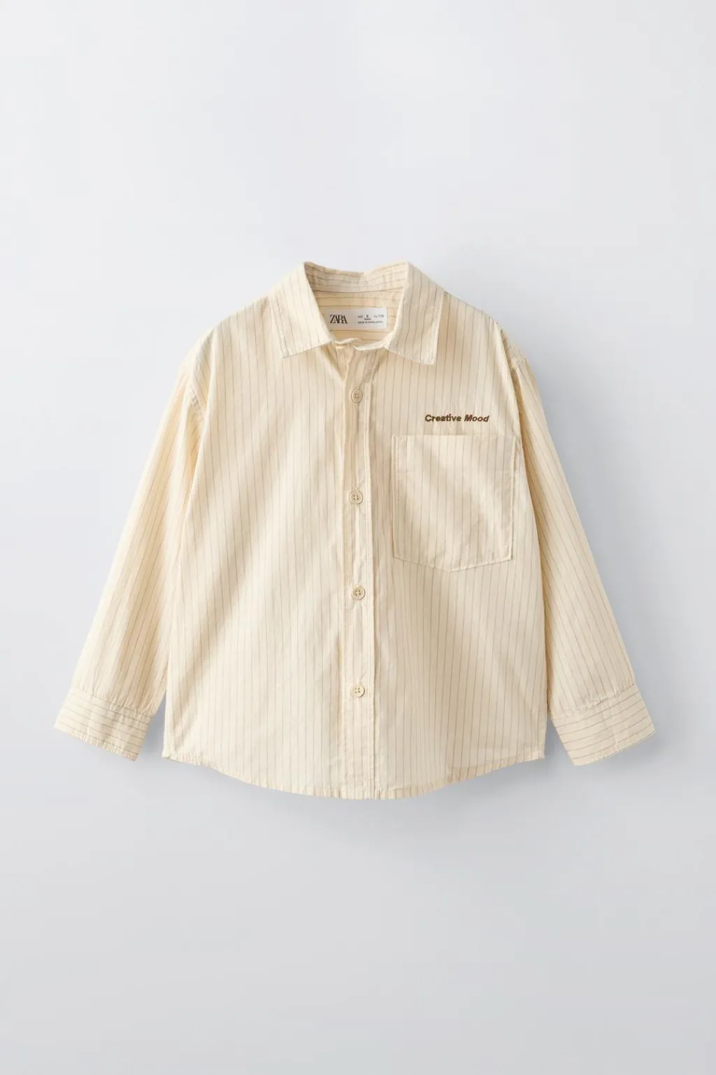 Niños ZARA 6 - 14 Años·Camisas / Sobrecamisas<CAMISA RAYAS BORDADO