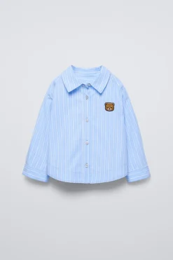 Niños ZARA 1½ - 6 Años·Camisas<CAMISA RAYAS PARCHE OSO
