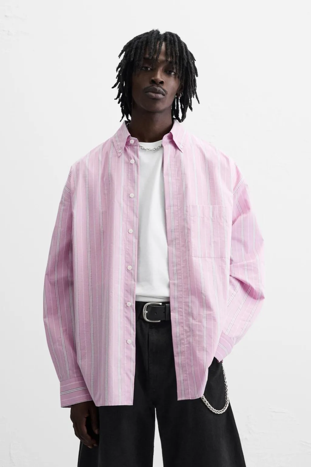 Sale CAMISA RELAXED FIT RAYAS Hombre Camisas
