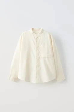 Niños ZARA 6 - 14 Años·Camisas / Sobrecamisas|6 - 14 Años·Trajes<CAMISA SARGA BOLSILLO