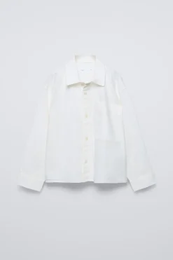 Niños ZARA 6 - 14 Años·Camisas / Sobrecamisas<CAMISA SARGA PERCHADA