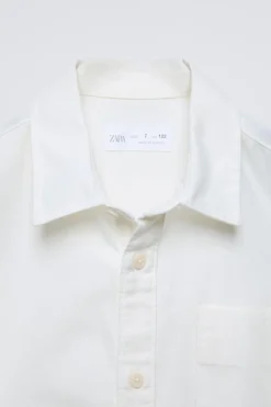 Niños ZARA 6 - 14 Años·Camisas / Sobrecamisas<CAMISA SARGA PERCHADA