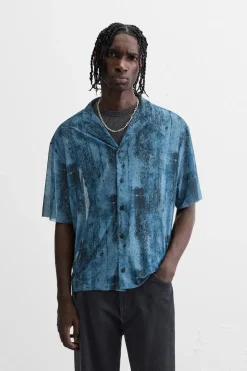 Sale CAMISA SEMITRANSPARENTE ESTAMPADA Hombre Camisas