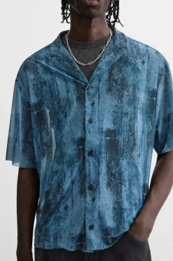 Sale CAMISA SEMITRANSPARENTE ESTAMPADA Hombre Camisas