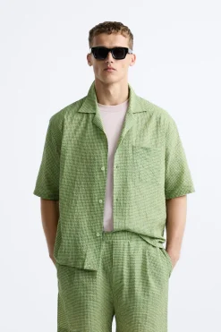 Outlet CAMISA TEXTURA CUADROS Hombre Camisas