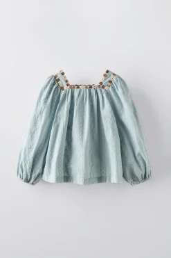 Niños ZARA 1½ - 6 Años·Camisas<CAMISA VIVOS FLORES BORDADAS