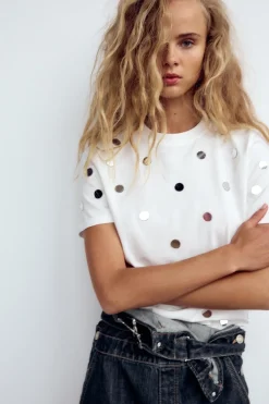 Discount CAMISETA APLICACIÓN ESPEJOS Mujer Camisetas