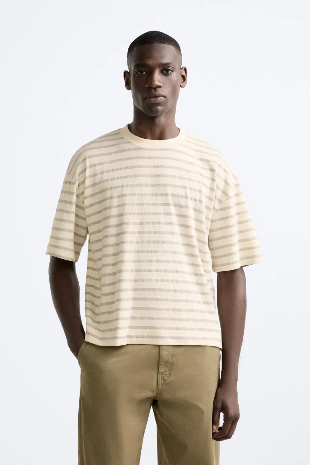 Best CAMISETA BOXY FIT RAYAS Hombre Camisetas