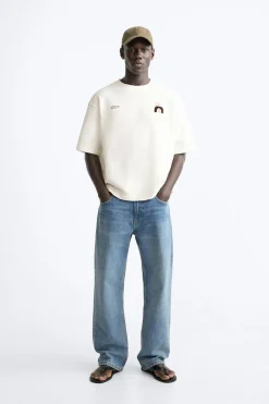 Sale CAMISETA ESTAMPADOS CONTRASTE Hombre Sudaderas|Camisetas