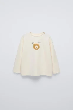 Niños ZARA 6 - 18 Meses·Camisetas|6 - 18 Meses·Camisas<CAMISETA OSO FLOCK