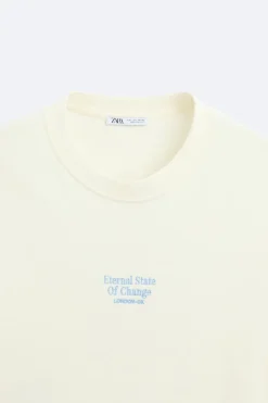 Sale CAMISETA TEXTO BORDADO Hombre Camisetas