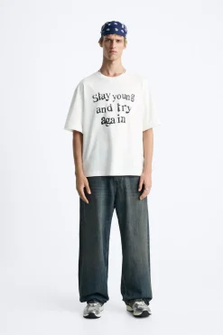 Sale CAMISETA TEXTO ESTAMPADO Hombre Camisetas