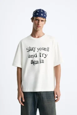 Sale CAMISETA TEXTO ESTAMPADO Hombre Camisetas