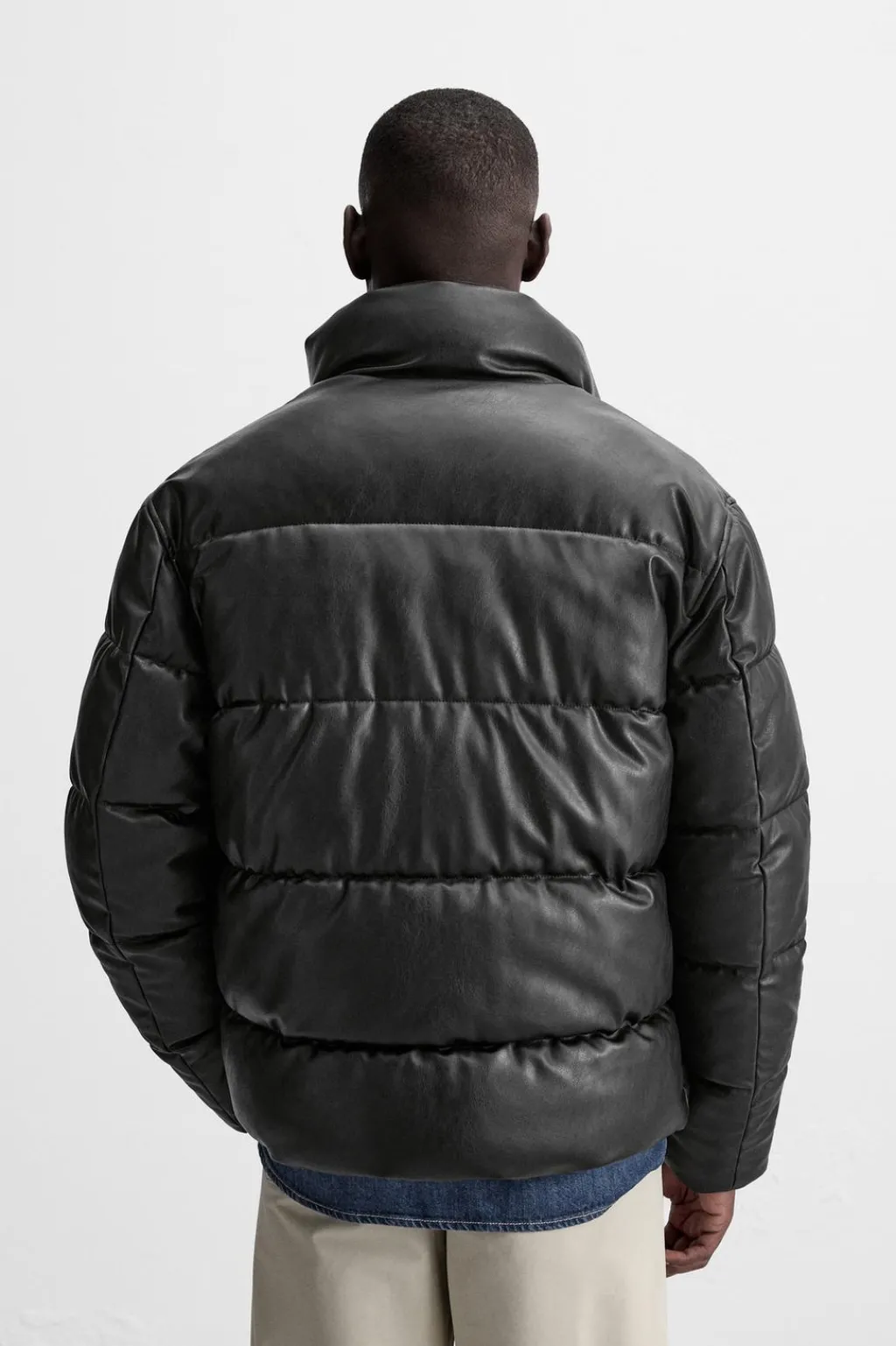 New CAZADORA ACOLCHADA EFECTO PIEL Hombre Plumíferos