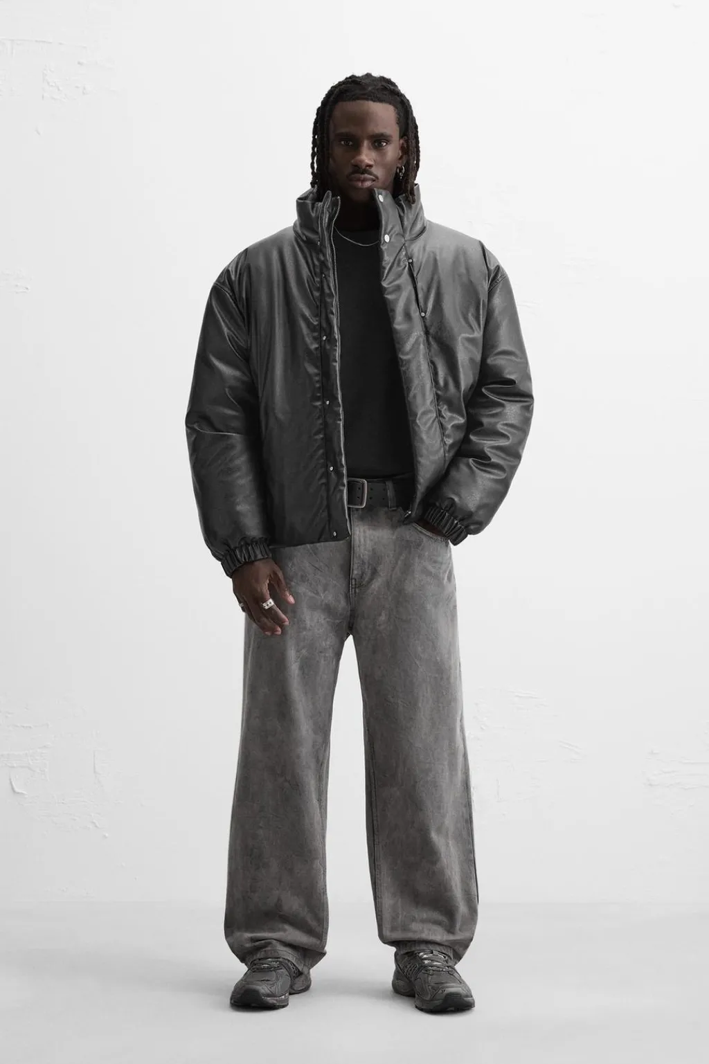 New CAZADORA ACOLCHADA EFECTO PIEL Hombre Plumíferos